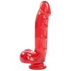 Фалоімітатор Doc Johnson Jelly Jewels Cock&Balls Red, діаметр 3,6 см, антибактеріальний ПВХ