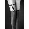 Гартер на ногу Bijoux Pour Toi - WITH HEART Black, сексуальна підв'язка з сердечком, екошкіра