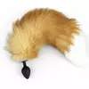 Силіконова анальна пробка з хвостом із натурального хутра Art of Sex size M Red  fox