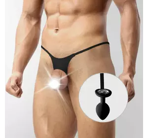 Чоловічі труси XS-2XL із силіконовою анальною пробкою Art of Sex - Joni plug panties size M Black