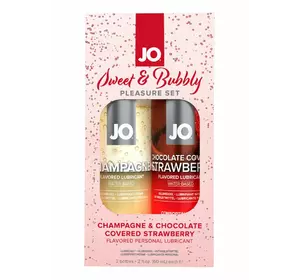Набір лубрикантів System JO Sweet&Bubbly — Champagne & Chocolate Covered Strawberry (2×60 мл)