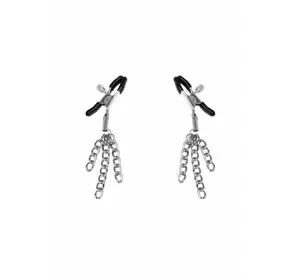 Затискачі для сосків з пензликами Feral Feelings - Nipple clamps Tassels, срібло/чорний