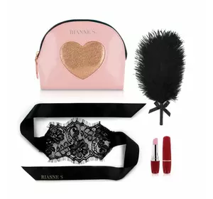 Романтичний набір аксесуарів Rianne S: Kit d'Amour: віброкуля, пір'їнка, маска, чохол-косметичка Pin