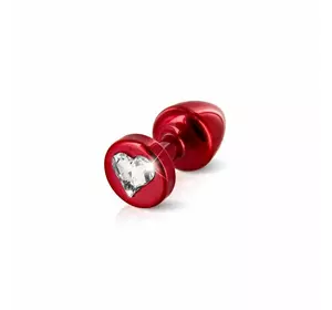 Анальна пробка Diogol Anni R Heart Red: Кристал 30мм, з кристалом Swarovsky у вигляді сердечка