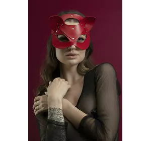 Маска кішечки Feral Feelings - Catwoman Mask, натуральна шкіра, червона