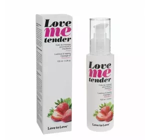 Масажне масло Love To Love LOVE ME TENDER Strawberry (100 мл) натуральне без консервантів