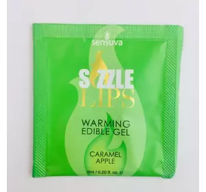 Пробник массажного геля Sensuva - Sizzle Lips Caramel Apple (6 мл)
