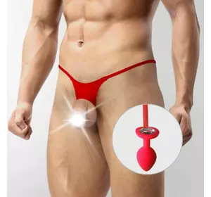 Чоловічі труси XS-2XL із силіконовою анальною пробкою Art of Sex - Joni plug panties size M Red