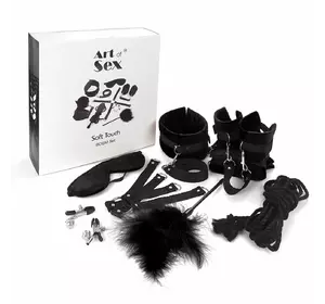 Набір БДСМ Art of Sex - Soft Touch BDSM Set, 9 предметів, Чорний