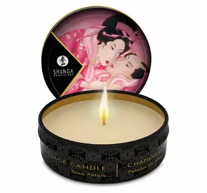 Масажна свічка Shunga Mini Massage Candle – Rose Petals (30 мл) з афродизіаками
