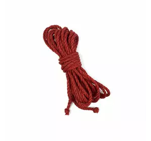 Джутовая мотузка BDSM 8 метрів, 6 мм, червоний колір
