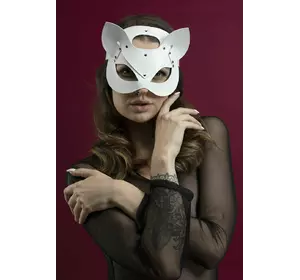 Маска кішечки Feral Feelings - Catwoman Mask, натуральна шкіра, біла