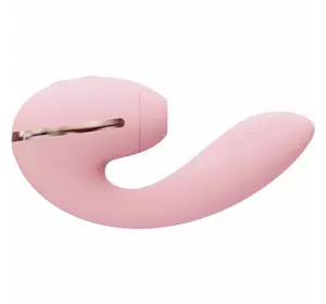 Вакуумний вібратор Kistoy Tina Mini Pink, вагінально-кліторальний