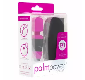 Міні вібромасажер PalmPower Pocket з чохлом на блискавці, водостійкий, перезаряджається, довжина 9 с