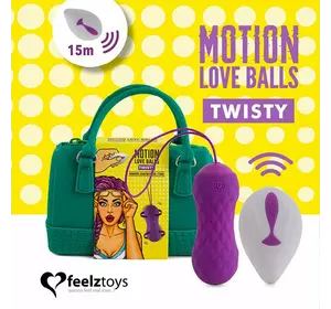 Вагінальні кульки з масажем і вібрацією FeelzToys Motion Love Balls Twisty з пультом дистанційного к
