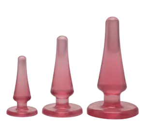 Набір анальних пробок Doc Johnson Crystal Jellies - Pink, макс. діаметр 2см - 3 см - 4 см