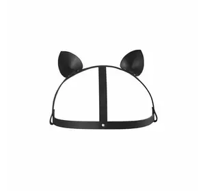 Маска кішечки Bijoux Indiscrets MAZE - Cat Ears Headpiece Black, екошкіра