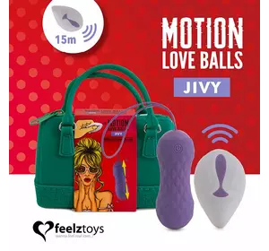 Вагінальні кульки з масажем і вібрацією FeelzToys Motion Love Balls Jivy з пультом дистанційного кер