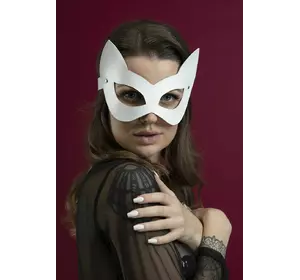 Маска кішечки Feral Feelings - Kitten Mask, натуральна шкіра, біла