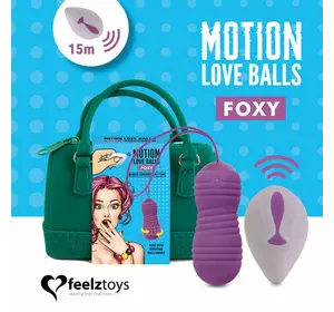 Вагінальні кульки з перловим масажем FeelzToys Motion Love Balls Foxy з пультом дистанційного керува
