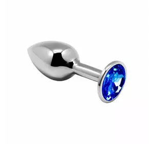 Металева анальна пробка з кристалом Alive Mini Metal Butt Plug Blue M