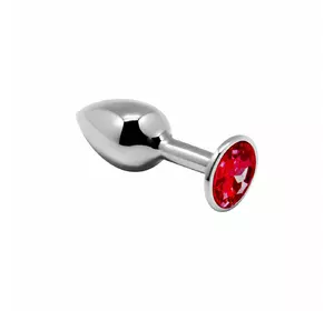 Металева анальна пробка з кристалом Alive Mini Metal Butt Plug Red S