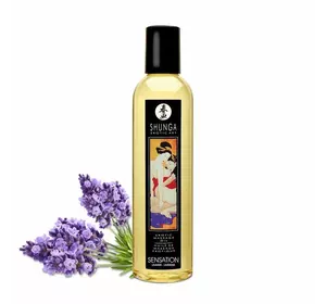 Масажна олія Shunga Sensation – Lavender (250 мл) натуральна зволожувальна