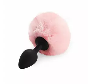 Силіконова анальна пробка М Art of Sex - Silicone Bunny Tails Butt plug, колір Рожевий, діаметр 3,5