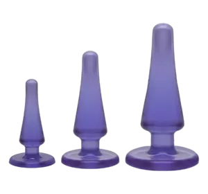 Набір анальних пробок Doc Johnson Crystal Jellies Anal - Purple, макс. діаметр 2см - 3 см - 4 см